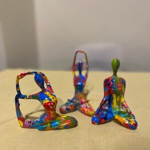 Colorful Abstract Yoga Figurines